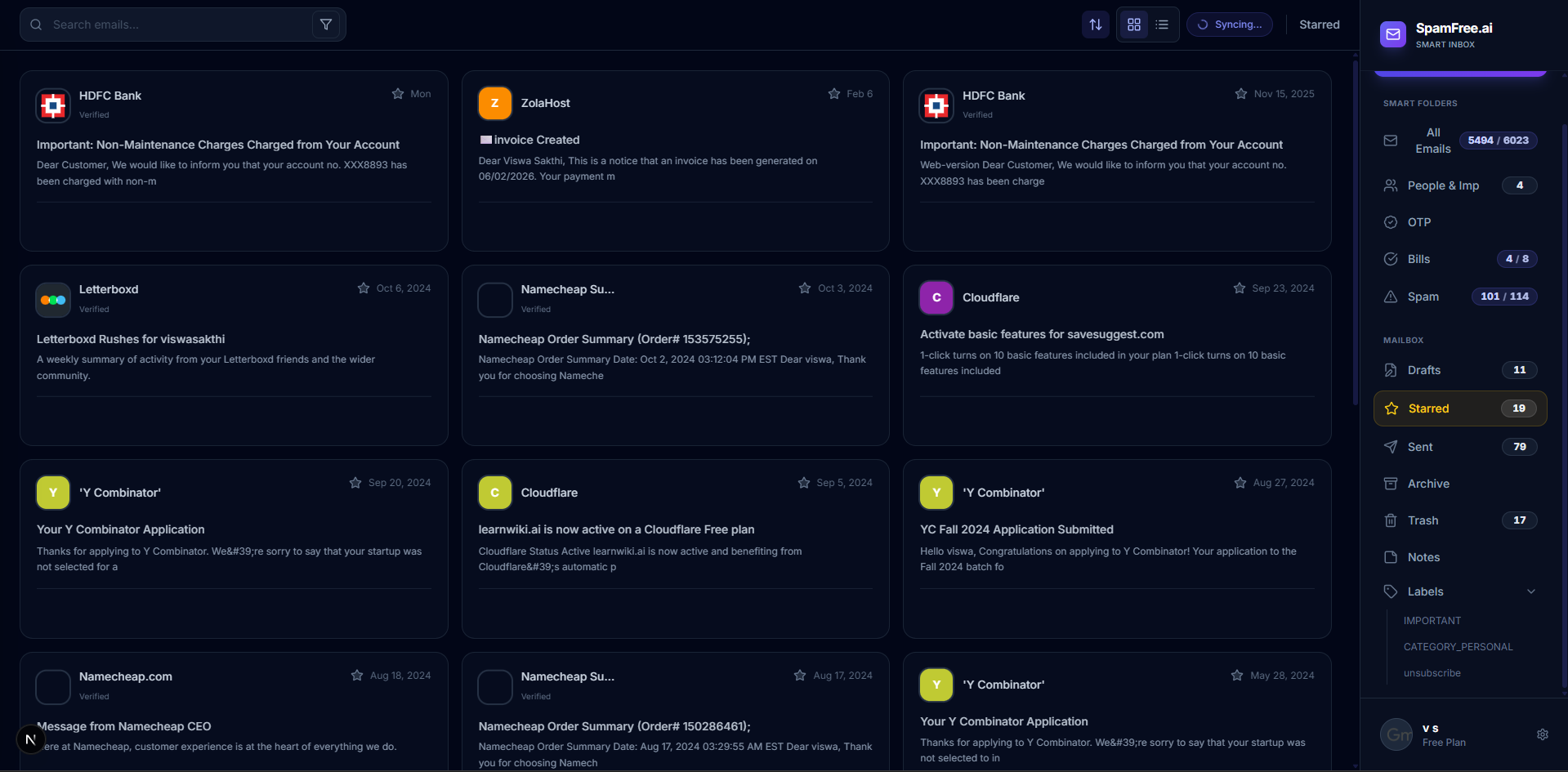 Spamfree Email Interface Mockup 4